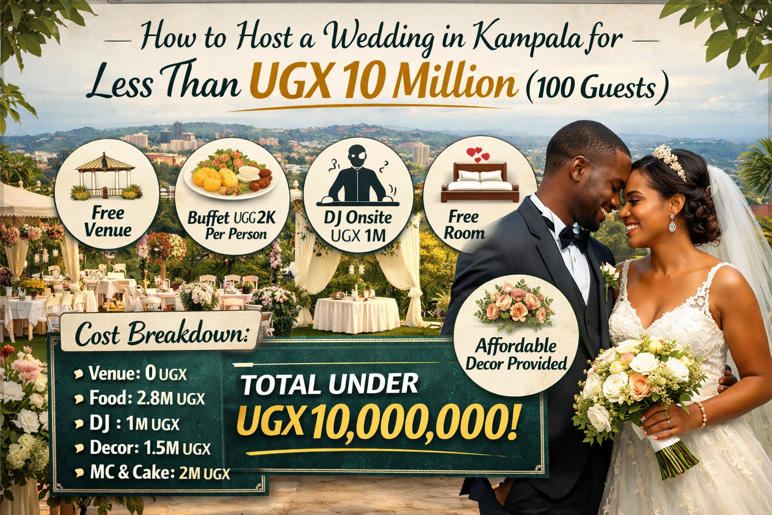 How to Host a Wedding in Kampala for Less Than UGX 10 Million (100 Guests)
